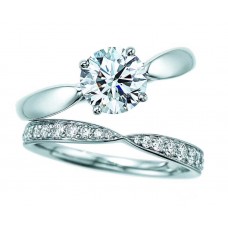 Tiffany Love Setting Fully-diamonds Silver Band Women Four Paws Two-in-one Engagement Ring UK