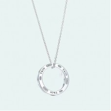 Tiffany 1837 Circle Pendant Single Loop Silver Gold Necklace