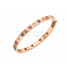 BVLGARI BVLGARI Bangle Bracelet Pink Gold with 6 Amethysts and 6 Pink Tourmalines