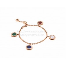 BVLGARI BVLGARI Bracelet in Pink Gold with Mother of Pearl Carnelian Malachite Lapis