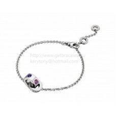 BVLGARI BVLGARI Bracelet in White Gold with Amethysts and Pink Tourmalines