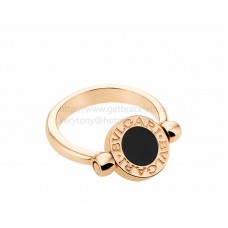 BVLGARI BVLGARI Flip Pink Gold Ring with Mother of Pearl and Onyx