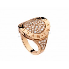 BVLGARI BVLGARI Pink Gold Ring with Pave Diamonds AN854862