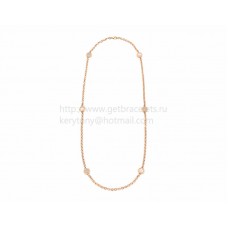BVLGARI BVLGARI Sautoir Pink Gold Necklace with Mother of Pearl and Pave Diamonds