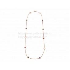 BVLGARI BVLGARI Sautoir in Pink Gold with Mother of Pearl Carnelian Malachite Lapis