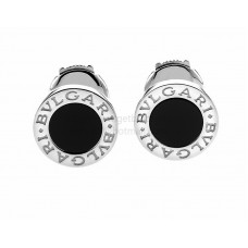 BVLGARI BVLGARI White Gold Stud Earrings with Black Onyx