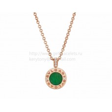 BVLGARI BVLGARI necklace Pink Gold with Green Jade and Pave Diamonds