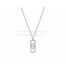 BVLGARI Parentesi White Gold Necklace with Full Pave Diamonds