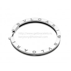 Bvlgari B.zero1 Bangle Bracelet in White Gold with Black Cermet