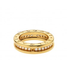 Bvlgari B.zero1 1-Band Yellow Gold Ring with Pave Diamonds