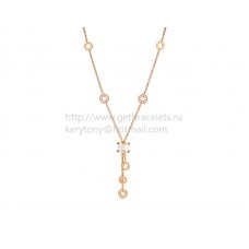 Bvlgari B.zero1 Rose Gold Necklace with White Ceramic and Pave Diamonds