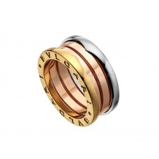 Bvlgari B.zero1 3-Band Beautiful Mistake Ring in Rose White and Yellow Gold