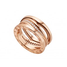 Bvlgari B.zero1 Legend Ring in Rose Gold Set With Pave Diamonds