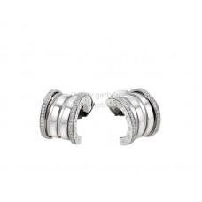 Bvlgari B.zero1 Earrings in White Gold and Pave Diamonds