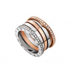 Bvlgari B.zero1 Bangle Bracelet in Rose Gold and Grey Cermet