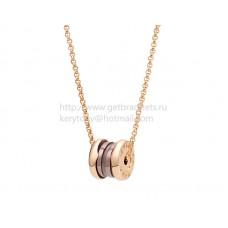 Bvlgari B.zero1 Necklace with Rose Gold Chain and Pendant in Rose Gold and Cermet