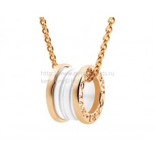 Bvlgari B.zero1 Pendant with White Ceramic Rose Gold Chain