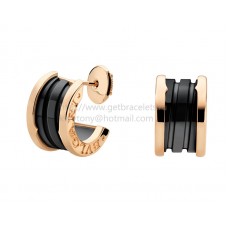 Bvlgari B.zero1 Rose Gold Earrings with Black Ceramic