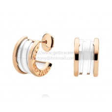 Bvlgari B.zero1 Rose Gold Earrings with White Ceramic
