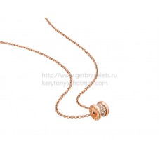 Bvlgari B.zero1 Rose Gold Necklace with Pave Diamonds
