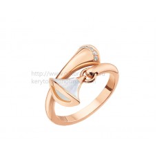 Bvlgari DIVAS Dream Ring Rose Gold with Mother of Pearl and Pave Diamonds