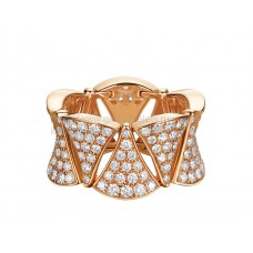 Bvlgari DIVAS Dream Ring in Rose Gold with Full Pave Diamonds