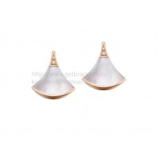 Bvlgari DIVAS Dream Rose Gold Earrings with Mother of Pearl and Pave Diamonds