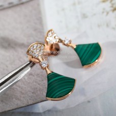 Bvlgari Divas Dream Earrings with Malachite and Pave Diamonds Rose Gold Discount