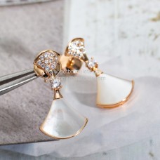 Bvlgari Divas Dream Earrings with Mother of pearl and Pave Diamonds Rose Gold Copy