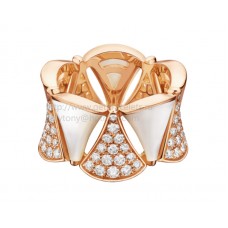 Bvlgari Divas Dream Ring Rose Gold with Mother of Pearl and Pave Diamonds