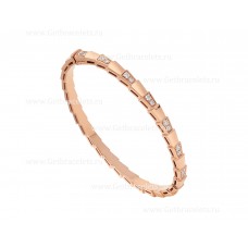 Bvlgari Serpenti Viper 18K Rose Gold Bracelet set with Demi-Pave Diamonds
