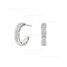 Bvlgari Serpenti Viper 18K White Gold Earrings with Pave Diamonds