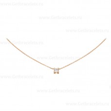 C DE Cartier Necklace Rose Gold with Diamons