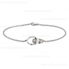 Cariter Love Bracelet White Gold Double Ring