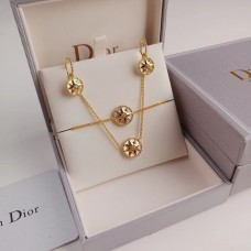 Christian Dior Rose Des Vents 18K Yellow Gold-White MOP Lucy Star Pendant Jewellery Set Earring/Necklace/Bracelet
