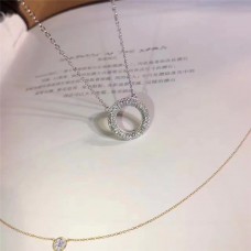 Tiffany Metro Diamonds Three-row Circle Pendant Necklace High-End Fine Womenl
