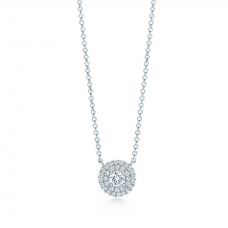 Tiffany Soleste Sterling Silver Chain Necklace Round Diamonds Toned