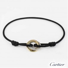 Trinity de Cartier Bracelet 18k gold diamond Black Cotton