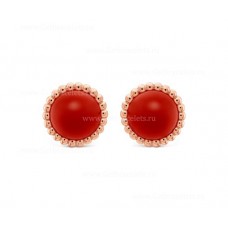 Van Cleef Arpels Perlee Couleurs Earrings Rose Gold Carnelian