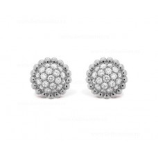Van Cleef Arpels Perlee Diamonds Earrings White Gold