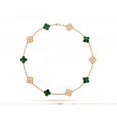 Van Cleef Arpels Perlee Alhambra Necklace 10 Motifs With Diamonds