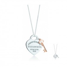 Tiffany Heart Tag Key Pendant Chain Necklace Mothers Day