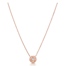 Tiffany 1837 Circle Pendant With One Diamond Necklace Silver/ Rose Gold