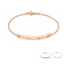 Tiffany Atlas Pierced Bar Bracelet With Crystals Rose Gold Newest