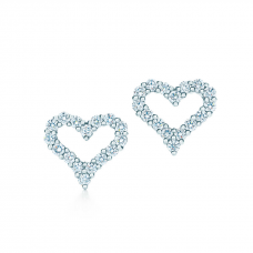 Tiffany Co. Dupe Diamond Heart Stud Earrings Jewellery