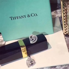 Tiffany Enchant 925 Silver Hollow Heart Ear-stud Studded Crystals