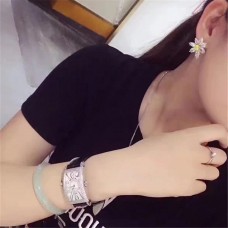 Tiffany Floral-shaped Earrings Yellow White Crystals Lady Jewelry