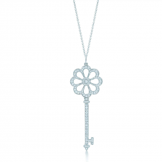 Tiffany Keys Bloom Key Pendant Chain Necklace Flower Shaped Diamonds Review Women US