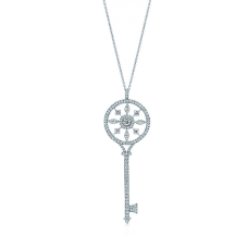 Tiffany Keys Sterling Silver Kaleidoscope Key Pendant Necklace With Diamonds Sale In Malaysia For Women