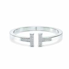 Tiffany T Square Bangle Sterling Silver Diamonds